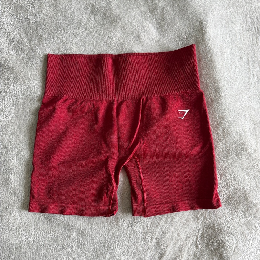 Gymshark Women's High-Waist Seamless Athletic Shorts in Red